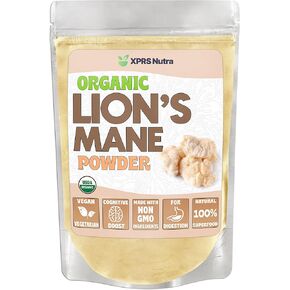 XPRS Nutra Organic Lion's Mane Powder - Premium Lions Mane Powder for Mental Clarity, Cognition and Immunity - Vegan Friendly Lions Mane Mushroom (16 oz)