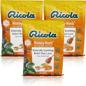 قطرات الحلق العشبية المضادة للسعال والعسل من ريكولا، 24 كيسًا (عبوة من 3 قطع) in Kuwait