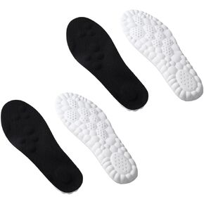 Soft Foot Protection Cloud Feeling Insole, U-Shape Memory Foam Insoles, 4D Sports Memory Foam Insoles, Deodorant Breathable Elastic Strong Arch Shock-Absorbing Insoles for Men and Women