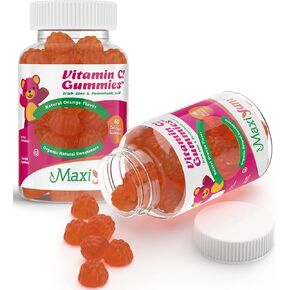 Vitamin C Gummies with Zinc - Maxi-Health Vitamin C with Zinc for Children and Adults - Respiratory Support and Immune Booster - No Preservatives and Artificial Flavors - 60 Fruit Shaped Gummies