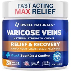 OWELL NATURALS Relief & Recovery Cream - 2oz - Maximum Strength All Natural Discomfort Reliever for Joint, Muscle, Knee, Back, Neuropathy - 11 Powerful Ingredients