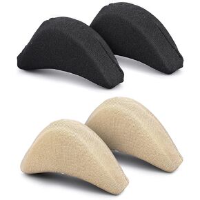 Sibba 4 Pieces Toe Filler Inserts Unisex Breathable Soft Big Toe Plug Forefoot Pad Shoe Filler for High Heel Foot Pain Relief for Women Girls (Nude&Black)