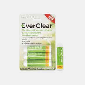 EverClear Medicated Vapor Inhaler, Nasal Decongestant for Colds, Hay Fever, & Upper Respiratory Allergies, 0.2 ml
