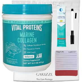 Vital Proteins Marine Collagen Peptides Powder Supplement for Skin Hair Nail Joint - Hydrolyzed Collagen - Unflavored - 14.5 oz Canister with Liquid I.V Hydration Strawberry Sample Pack in Kuwait
