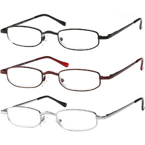 نظارات قراءة K KENZHOU للرجال/النساء، إطار معدني للقراء للسيدات للجنسين يقلل من إجهاد العين المرتبط بالكمبيوتر، 3 عبوات in Kuwait