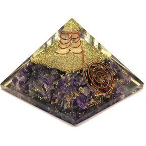Orgonite Shop خاتم الجمشت هرم أورجونيت، كريستال أورجون للشفاء، هرم جمشت أورجون هرم من الأحجار الكريمة الكريستالية للتأمل والتحفيز والإيجابية - مصنوع يدويًا في الهند in Kuwait