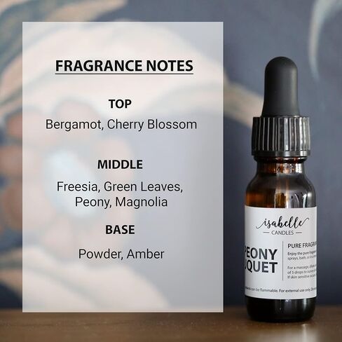 Enchanting Peony Bouquet Fragrance Oil for Diffuser - Floral Delights in Every Drop - Delicate white flower and Jasmine-like tones, Fruity and Citrusy notes, Essence of a Blooming Garden .5 oz/14.8 ml in Kuwait