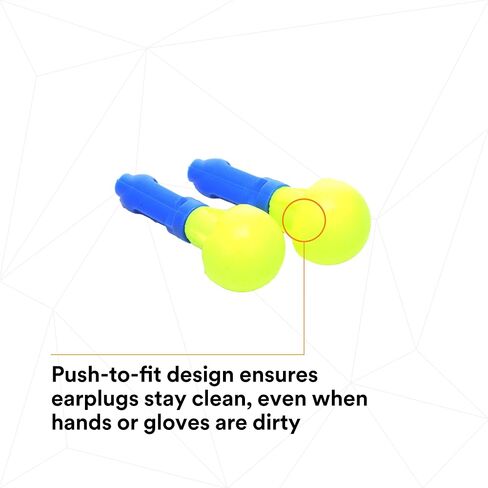 3M E-A-R Push-Ins Earplugs 318-1002, Uncorded, Poly Bag, 2000 Pair/Case , Yellow in Saudi Arabia