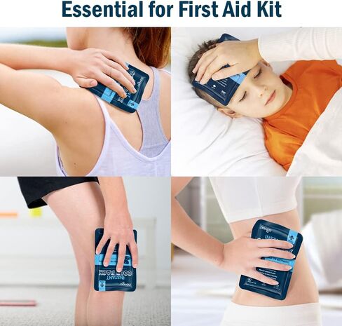 NEWGO Instant Cold Packs (4.7"x 7") – Set of 24 Disposable Ice Packs for Pain Relief, Injuries, Swelling, Inflammation, Sprains, Toothache, Portable for First Aid Kit, Travel, Camping in Saudi Arabia