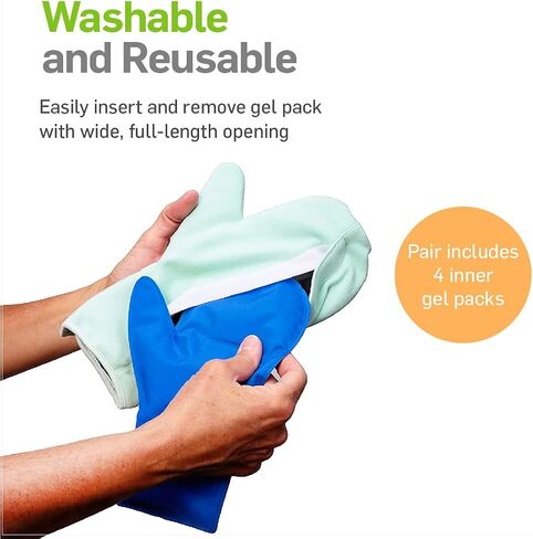 NatraCure Cold Therapy Mittens - Small/Medium - for Sore, Aching Hands, Working Hands, Arthritis, Neuropathy, Chemotherapy, Chemo Care Package for Women, Cryotherapy, Edema Relief, Hand, Finger Pain in Kuwait