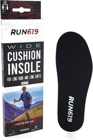 نعال أحذية RUN619 عريض بدون قطرة - حشوات أحذية مسطحة سميكة مع عدم وجود دعم للقوس - تشكيل القدم - نعال داخلية ثابتة بعرض EE 6 مم (مقاس E - للرجال 11-12) in Kuwait