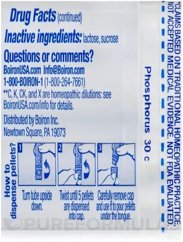 Boiron Homeopathic Phosphorus, 30C Pellets, 80-Count Tubes (Pack of 5) in Saudi Arabia
