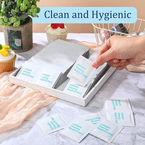 Treela 150 Pcs Sterile Saline Wipes Antiseptic Cleansing Wipes Individually Wrapped Travel Wet Wipes Unscented Cleansing Face Eye Wound Aftercare Swabs for Baby Adult Travel Individual Packet in Saudi Arabia