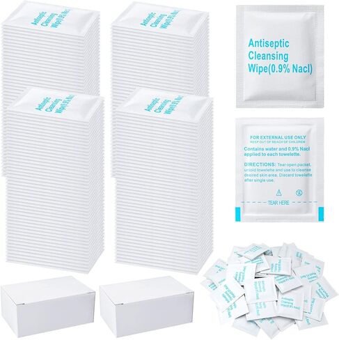 Treela 150 Pcs Sterile Saline Wipes Antiseptic Cleansing Wipes Individually Wrapped Travel Wet Wipes Unscented Cleansing Face Eye Wound Aftercare Swabs for Baby Adult Travel Individual Packet in Saudi Arabia
