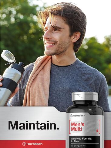 Multivitamin for Men | 60 Caplets | Non-GMO & Gluten Free Vitamins & Minerals Daily Supplement | by Horbaach in Saudi Arabia