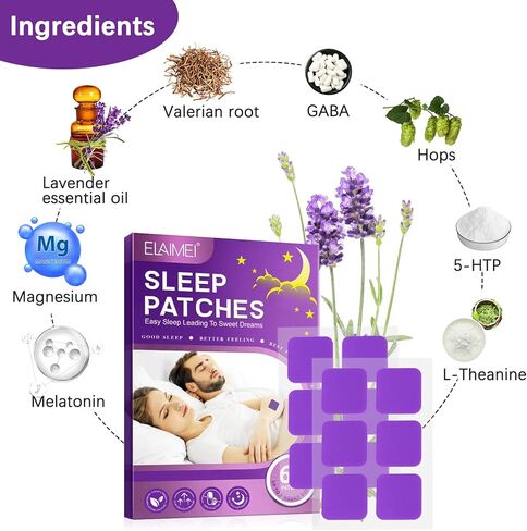 رقعة نوم من سبهيانغبا مع الميلاتونين، فاليريان، مكونات طبيعية الحالة، 60 قطعة، تنقذ الارق، تنام بسرعة، نوم جيد طوال الليل، تساعد على تعزيز جودة النوم العميق in Kuwait