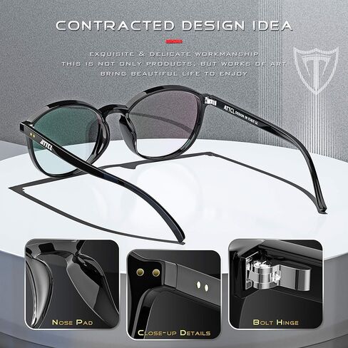 نظارات ATTCL للجنسين زرقاء اللون تحجب الضوء للرجال والنساء، نظارات كمبيوتر بإطار دائري in Kuwait