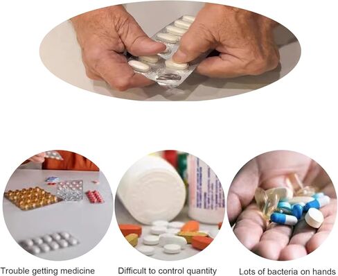 قطعتان من أداة أخذ حبوب منع الحمل المحمولة، مزيل حبوب منع الحمل، بدون تلامس، أداة سهلة لإخراج الدواء لكبار السن، والأفراد الذين يعانون من ضعف أيدي كبار السن من التهاب المفاصل in Kuwait
