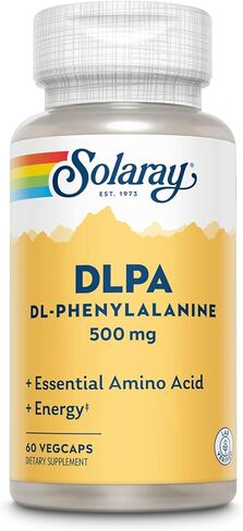SOLARAY DL-Phenylalanine, 500mg | 50-50 Blend of Essential Amino Acids for Nervous System, Mood & Energy Support | 60 VegCaps in Saudi Arabia