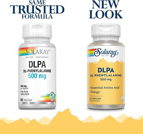 SOLARAY DL-Phenylalanine, 500mg | 50-50 Blend of Essential Amino Acids for Nervous System, Mood & Energy Support | 60 VegCaps in Saudi Arabia