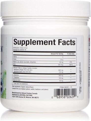 Natural Factors، كولاجين بحري للجسم بالكامل، مسحوق الببتيدات النشطة بيولوجيًا للبشرة الصحية والشعر والمفاصل، بدون نكهة، 4.8 أونصة in Saudi Arabia