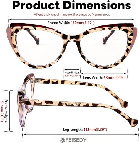 FEISEDY Women Cateye Blue Light Blocking Glasses Fake Nerd Clear Computer Eyewear TR Fashion Frame B0040 in Kuwait