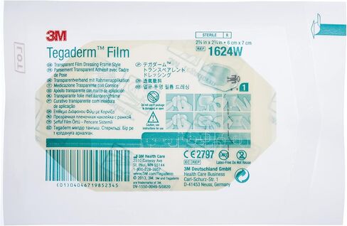 3M Health Care 1624W Tegaderm Film Dressing, Frame Style, 2.75" Length x 2.375" Width, Transparent (Pack of 100) in Saudi Arabia