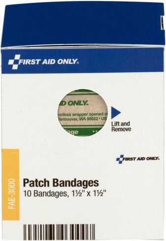 First Aid Only - FAE3000 Patch Bandages, 1 1/2 x1 1/2, 10 Count in Saudi Arabia
