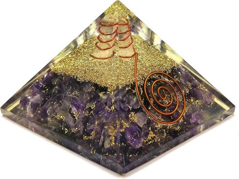Orgonite Shop خاتم الجمشت هرم أورجونيت، كريستال أورجون للشفاء، هرم جمشت أورجون هرم من الأحجار الكريمة الكريستالية للتأمل والتحفيز والإيجابية - مصنوع يدويًا في الهند in Kuwait