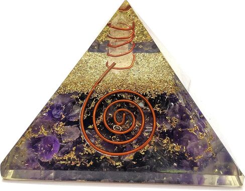 Orgonite Shop خاتم الجمشت هرم أورجونيت، كريستال أورجون للشفاء، هرم جمشت أورجون هرم من الأحجار الكريمة الكريستالية للتأمل والتحفيز والإيجابية - مصنوع يدويًا في الهند in Kuwait