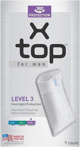 X Top for Men Incontinence Pouch, Level 3, Pack/9 in Saudi Arabia