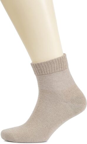 Hugh Ugoli Men's Cotton Diabetic Ankle Socks, Wide, Thin, Loose Fit and Stretchy, Seamless Toe & Non Binding Top, 4-8 Pairs in Saudi Arabia