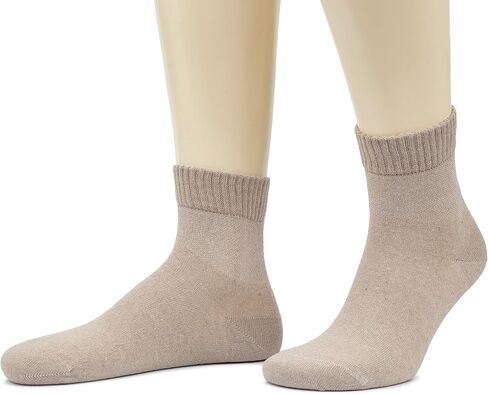 Hugh Ugoli Men's Cotton Diabetic Ankle Socks, Wide, Thin, Loose Fit and Stretchy, Seamless Toe & Non Binding Top, 4-8 Pairs in Saudi Arabia