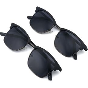 Pack 2 Bifocal Reading Glasses Blue Light Blocking for Men,With Bifocal Reading Sunglasses