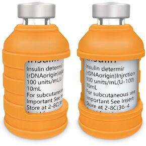 Insulin Via Bottle Protector Case for Diabetic, Insulin Vial Holder Silicone Protective Sleeve to Protect Your Insulin Vial from Breaking, for Most 10ML Insulin Vials, 2-Pack (Short-Blue) in Kuwait