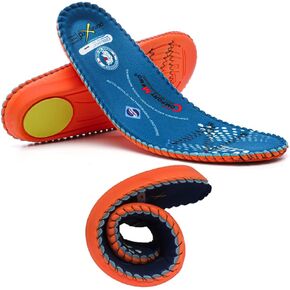 ROCKROOSTER Men's Arch Support Anti-Fatigue Replacement Insole, Blue, 1.5 Inch