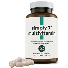 سيمبلي وجذور سيمبلي 7 فيتامينات متعددة | يساعد في معالجة أهم 7 أوجه قصور لدى البالغين | مصنوع من 7 فيتامينات ومعادن أساسية مثل فيتامين C وفيتامين D والمغنيسيوم | 60 كبسولة (كمية تكفي لمدة شهر) in Kuwait
