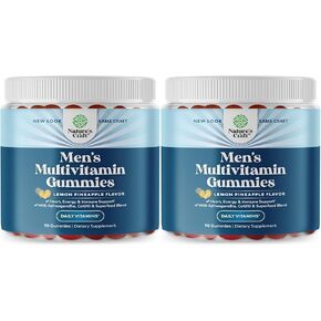 Men's Multivitamin Gummies with Superfood Complex - Daily Multivitamin for Men Gummies with CoQ10 and Ashwagandha for Energy and Immune Support - Adult Multivitamin Gummy with Essential Minerals