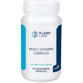 Klaire Labs Multi-Vitamin Complex - Once-Daily Mineral-Free Multivitamin with Metafolin Folate, Vitamin B6 & B12 (60 Capsules)
