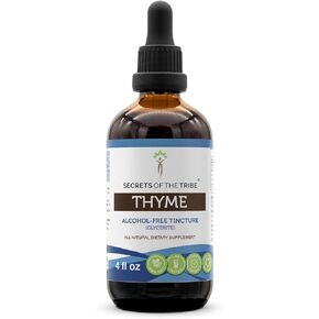 Secrets of the Tribe Thyme Alcohol-Free Liquid Extract, Thyme (Thymus Vulgaris) Dried Leaf Tincture Supplement (2 FL OZ) in Kuwait