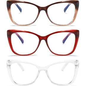 prtcslwd Reading Glasses for Women 3 Pack Cat Eye Oversized Blue Light Blocking Glasses +1.5 in Saudi Arabia