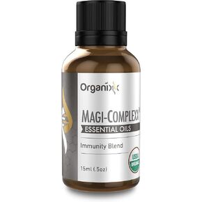 Organixx الزيوت العطرية Magi Complexx لدعم المناعة، نقية وطبيعية، بدون إضافات، تستخدم في موزع الزيوت، ماء الاستحمام أو المستحضرات، مزيج المناعة مع الكركم، اللبان، المر، غير معدل وراثيًا، 5 مل in Kuwait