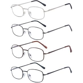 Eyekepper 4 أزواج من نظارات القراءة بإطار معدني + نظارات قارئ 1.75 مع مفصلات زنبركية للرجال والنساء للقراءة