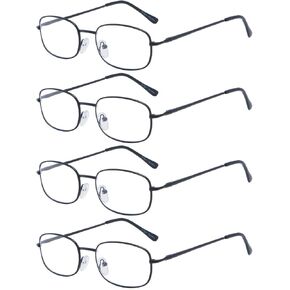 Eyekepper 4 Pairs Reading Glasses Metal Frame +1.75 Reader Eyeglasses with Spring Hinges for Men Women Reading in Saudi Arabia