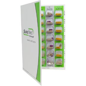 4 مرات في اليوم أسبوعيًا، بطاقات نظام حزمة نفطة الدواء ذات الختم البارد مقاس XL للحبوب - كتيب ثلاثي الطي للجرعة الواحدة، سهل ولا يحتاج إلى معدات إضافية، فقط قم بملئه وختمه (4X يوميًا أسبوعيًا - 6 عبوات) in Kuwait