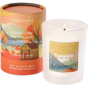 Folkulture Candles for Home Scented, Candle Gifts for Women, 7.06 Oz Soy Wax Scented Candle Jar, Non - Toxic & Odor Eliminating Candle, Large Aesthetic Candles - 50 Hr Burn Time (AM to PM Healing)