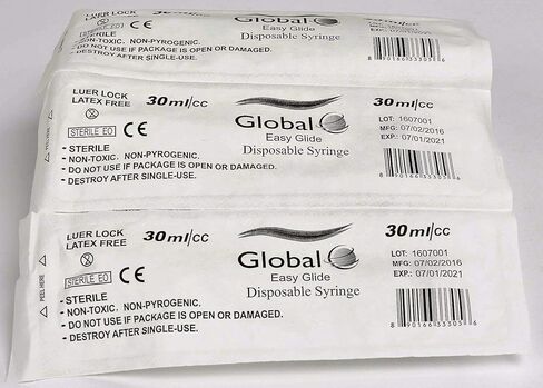 Easy Glide 30ML 30CC Luer Lock Syringe 10 Pack, No Needle, Sterile, Great for Home Care in Saudi Arabia