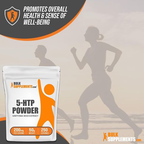 BULKSUPPLEMENTS.COM مسحوق 5-HTP - 5-Hydroxytryptophan، مكمل 5 HTP، 5-HTP 200 مجم - من مستخلص بذور جريفونيا - خالي من الغلوتين، 200 مجم من مكمل HTP5 لكل وجبة، 50 جم (1.8 أونصة) in Kuwait