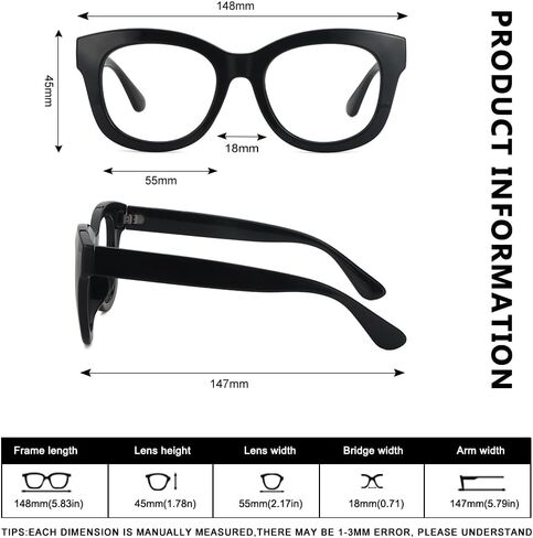 YOBOCO Oversized Reading Glasses Women Large Readers Ladies Stylish Designer Reading Glasses Men in Saudi Arabia