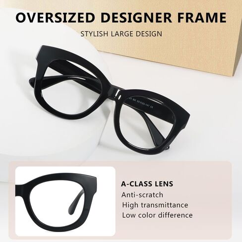 YOBOCO Oversized Reading Glasses Women Large Readers Ladies Stylish Designer Reading Glasses Men in Saudi Arabia